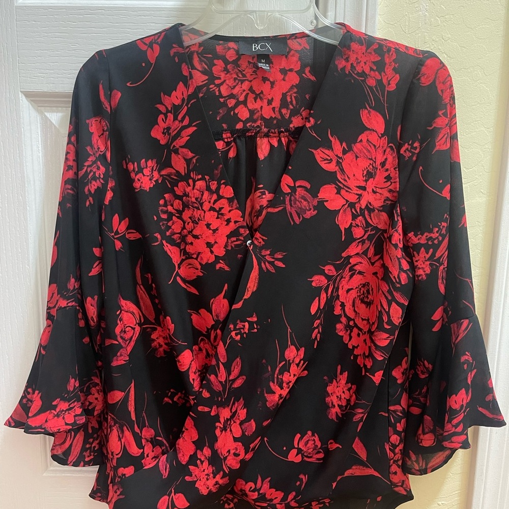 I selling Bcx Juniors Floral-Print Bell-Sleeve Top